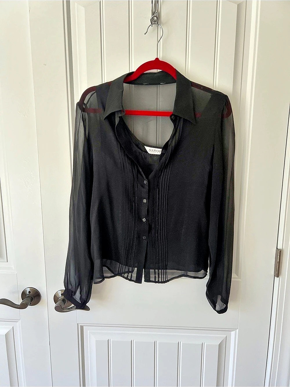 Black Sheer Layered Blouse - Picture 2 of 3